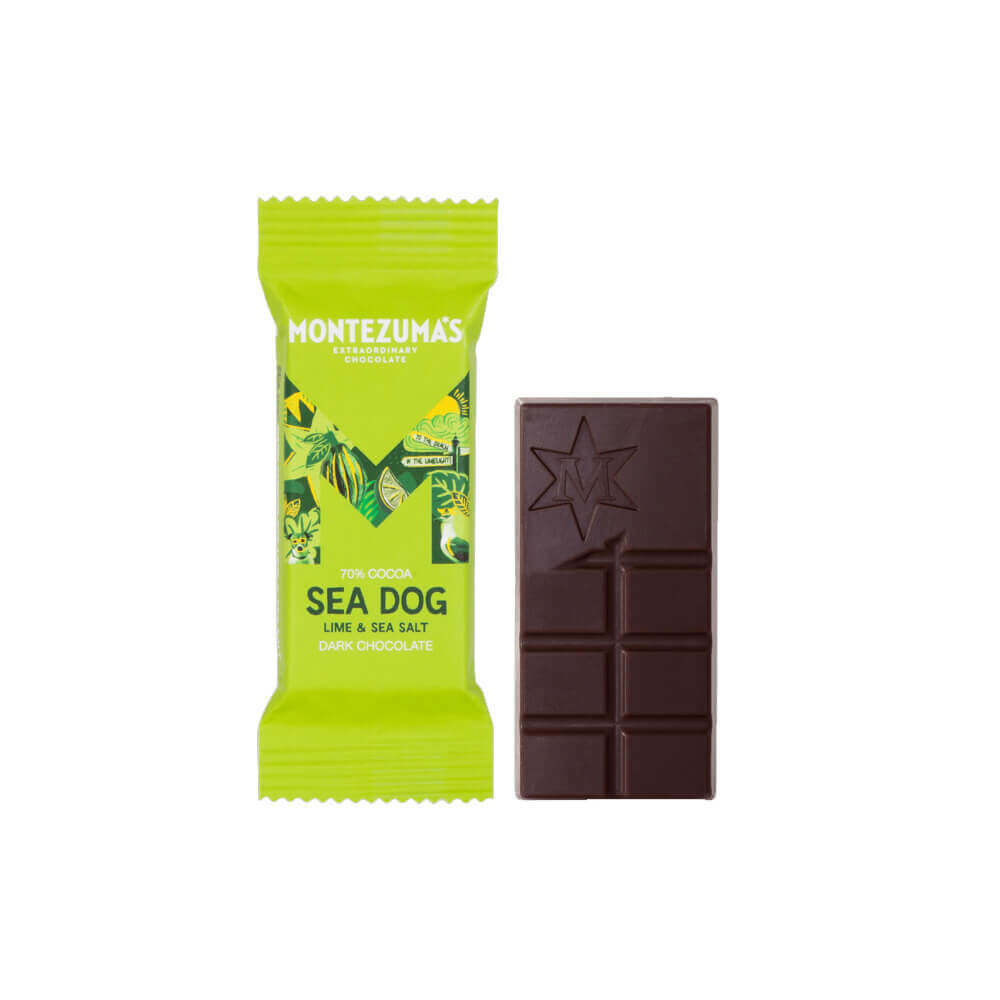 Montezuma's Sea Dog Dark Chocolate With Sea Salt & Lime 25g